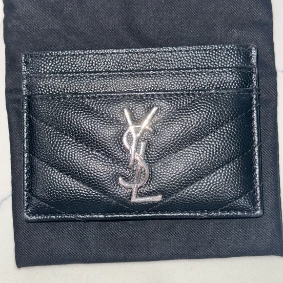 YSL Card Holder with silver hardware - Picture 2 of 8